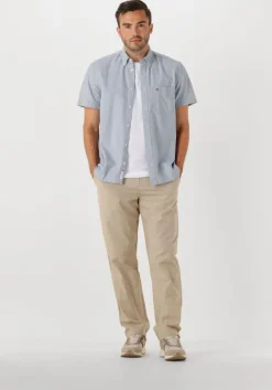 blauwe tommy jeans casual overhemd tjm reg seersucker stp ss shirt