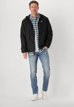 blauwe tommy jeans casual overhemd tjm badge flannel shirt ext