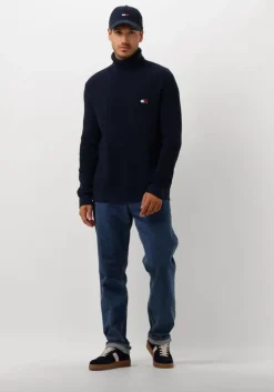 blauwe tommy jeans coltrui tjm slim xs badge rollneck