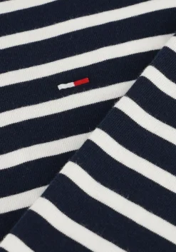 blauwe tommy jeans polo / t-shirt tjm reg sflag breton stripe ls