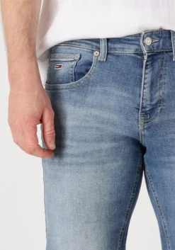 blauwe tommy jeans slim fit jeans scanton slim ai1239