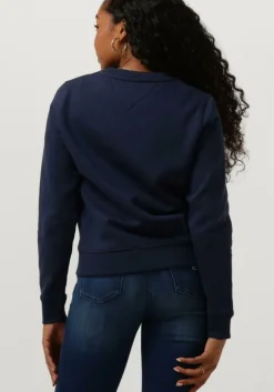 blauwe tommy jeans sweater tjw regular fleece c neck