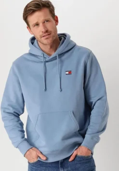 blauwe tommy jeans sweater tjm reg badge hoodie ext
