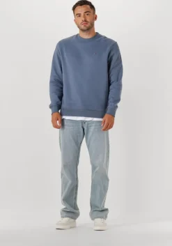 blauwe tommy jeans sweater tjm reg s flag crew ext
