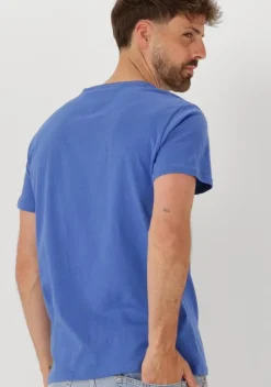 blauwe tommy jeans t-shirt tjm slim essential flag tee ext