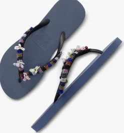 blauwe uzurii teenslippers las dalias blue