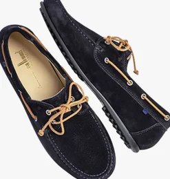 blauwe van bommel mocassins sbm-30160