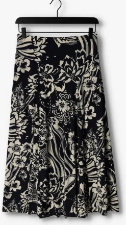 blauwe vanilia midirok swirl midi