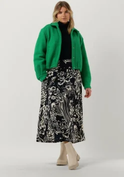 blauwe vanilia midirok swirl midi