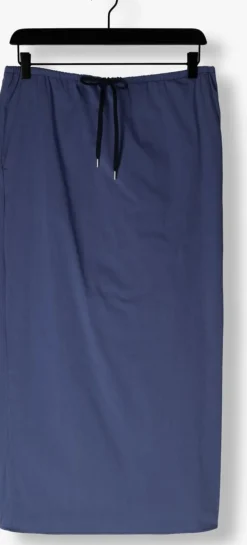 blauwe vanilia midirok tube with drawcord