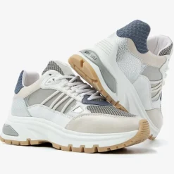 blauwe via vai lage sneakers liz dae