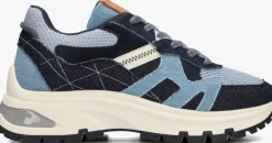 blauwe via vai lage sneakers liz finley