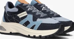 blauwe via vai lage sneakers liz finley