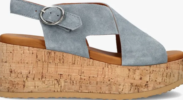 blauwe via vai sandalen met hak sissel raise