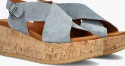 blauwe via vai sandalen met hak sissel raise