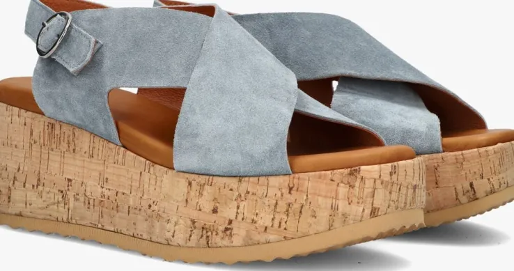 blauwe via vai sandalen met hak sissel raise