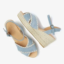 blauwe via vai sandalen met hak luisa ayla