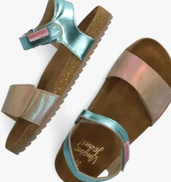 blauwe vingino platte sandalen tavi