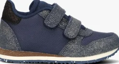 blauwe woden lage sneakers sandra pearl nylon