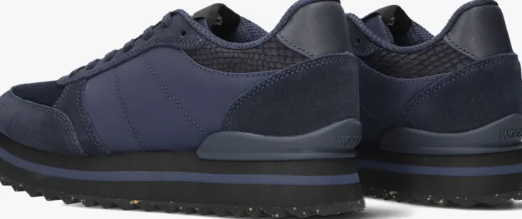 blauwe woden lage sneakers ronja plateau