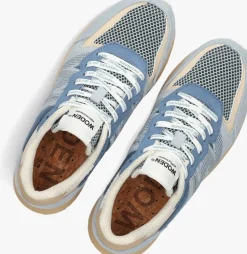 blauwe woden lage sneakers rigmor open mesh