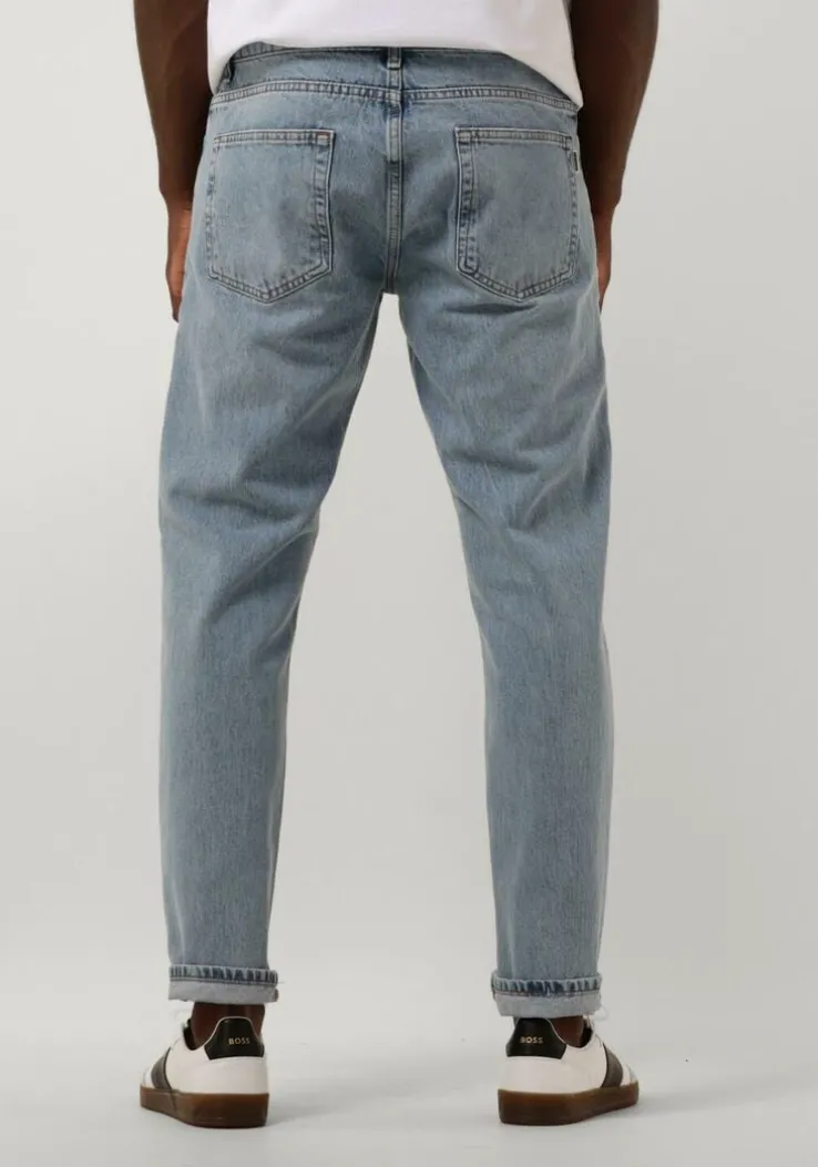 blauwe woodbird straight leg jeans doc doone jeans