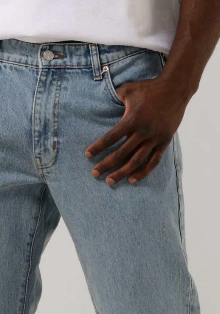 blauwe woodbird straight leg jeans doc doone jeans