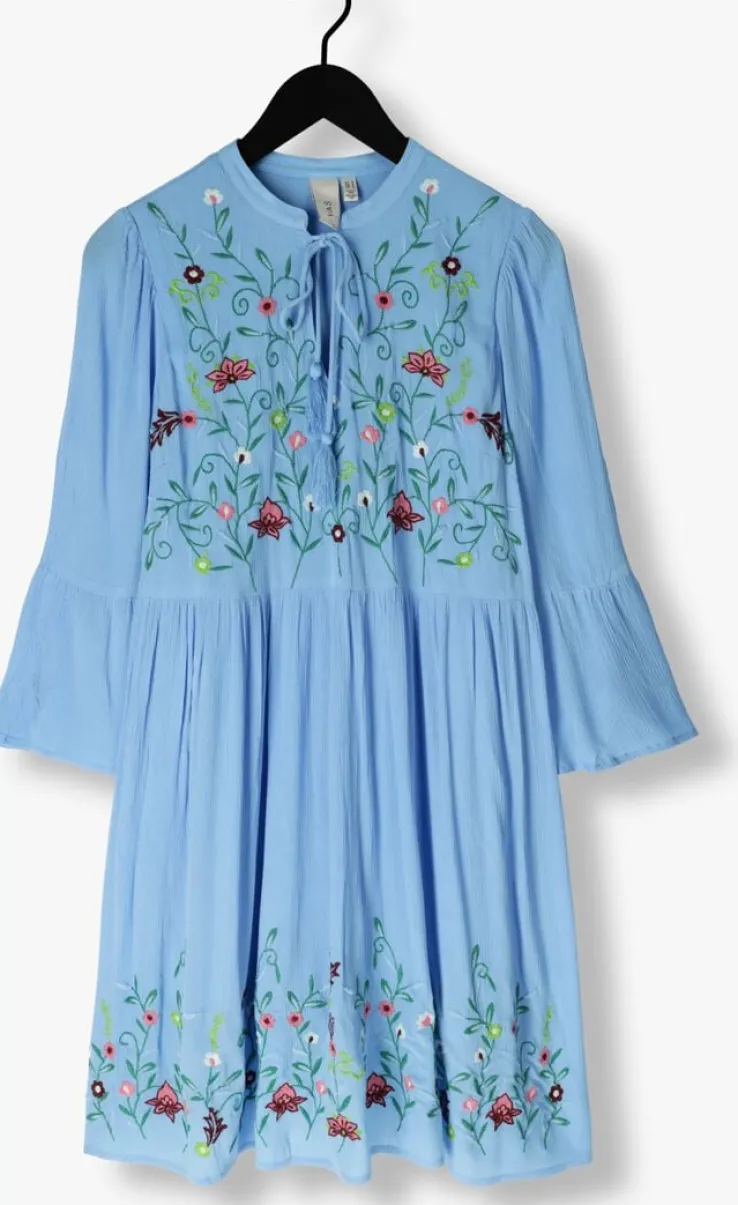 blauwe y.a.s. mini jurk yaschella 3/4 tunic dress s. fest