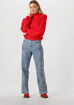 blauwe y.a.s. straight leg jeans yaseyla hw denim jeans s