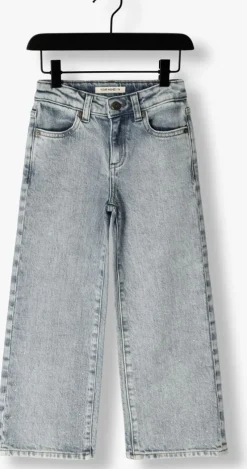 blauwe your wishes wide jeans stretch denim wide leg glitter jeans