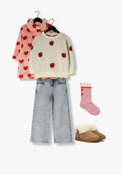 blauwe your wishes wide jeans stretch denim wide leg glitter jeans