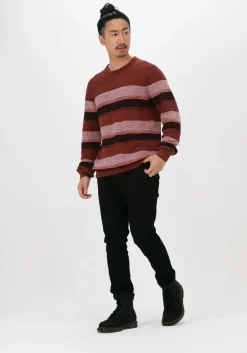 bordeaux cast iron trui r-neck slim fit cotton mouline