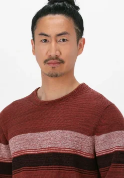 bordeaux cast iron trui r-neck slim fit cotton mouline