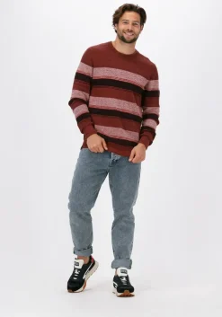 bordeaux cast iron trui r-neck slim fit cotton mouline