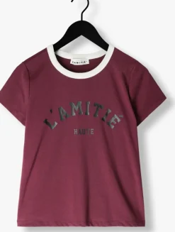 bordeaux haute l'amitié t-shirt neckline logo tee