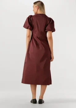 bordeaux neo noir maxi jurk illana poplin dress