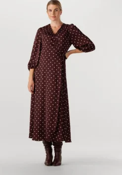 bordeaux neo noir midi jurk malinga dot dress