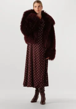 bordeaux neo noir midi jurk malinga dot dress