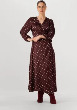 bordeaux neo noir midi jurk malinga dot dress