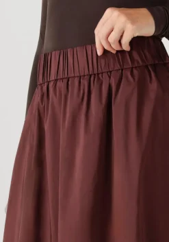 bordeaux neo noir midirok yara poplin skirt