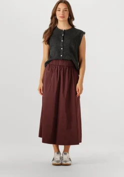 bordeaux neo noir midirok yara poplin skirt