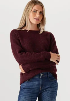 bordeaux selected femme trui slflulu ls knit o-neck