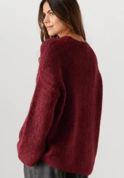 bordeaux selected femme trui slfgabella ls knit o-neck camp