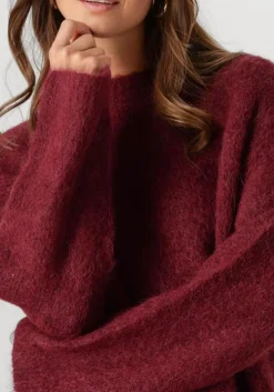 bordeaux selected femme trui slfgabella ls knit o-neck camp