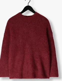 bordeaux selected femme trui slfgabella ls knit o-neck camp