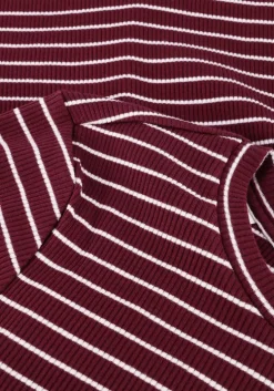 bordeaux selected femme tops & t-shirts slfanna ls crew neck tee str