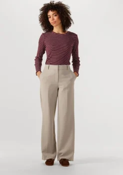 bordeaux selected femme tops & t-shirts slfanna ls crew neck tee str