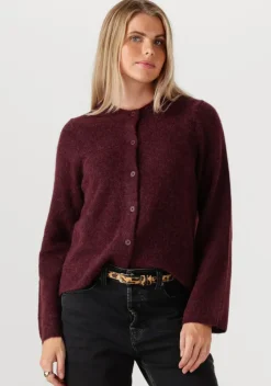 bordeaux selected femme vest slflulu new ls knit cardigan