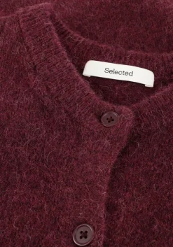 bordeaux selected femme vest slflulu new ls knit cardigan