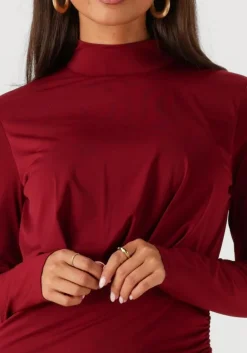 bordeaux silvian heach midi jurk midi dress kirundo